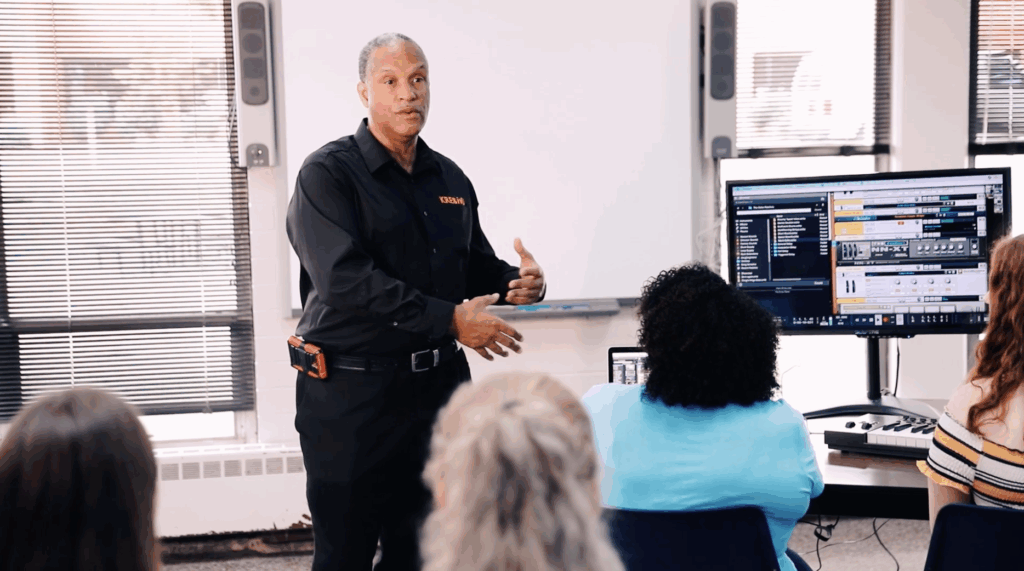 Douglas Greene leading a creative learning session